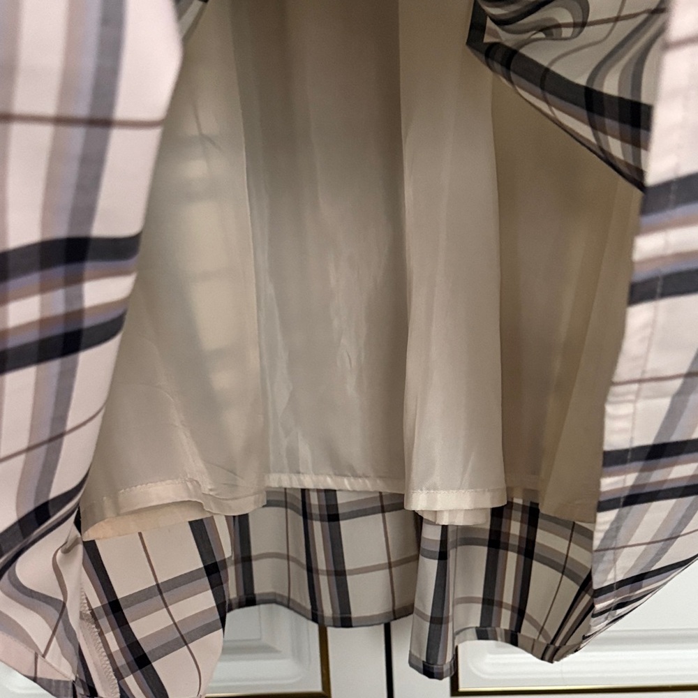 Plaid A-Line Skirt - Black and White - Picture 2 of 4